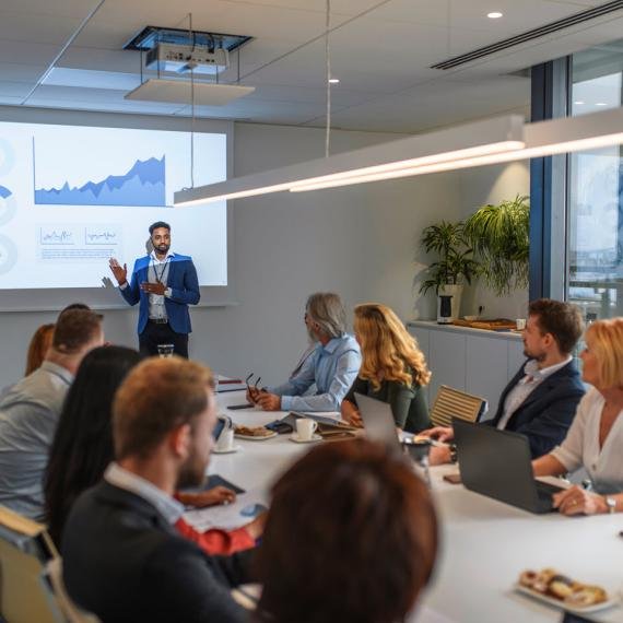 Work Presentations Made Easy with a Projector